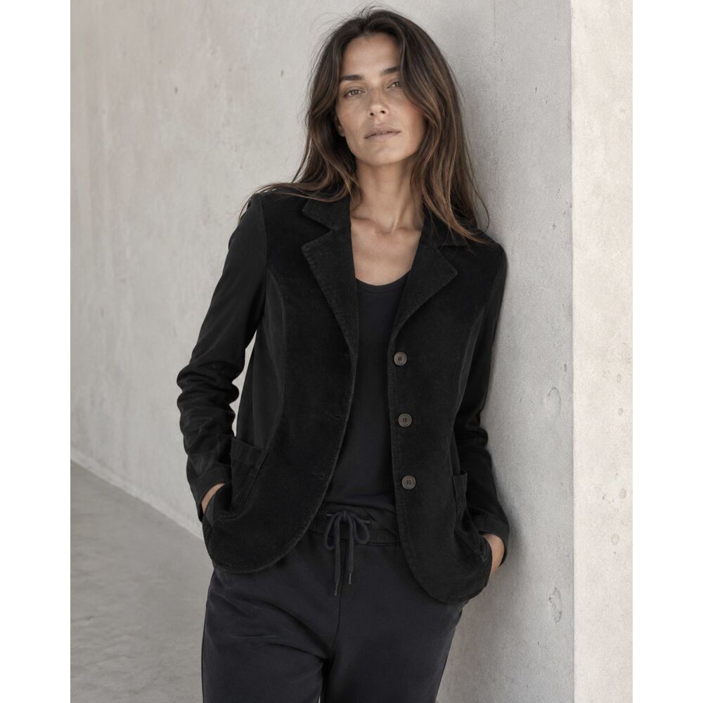 JAMES PERSE Los Angeles Black Corduroy Blazer Jacket Top Women's Size 3 Large